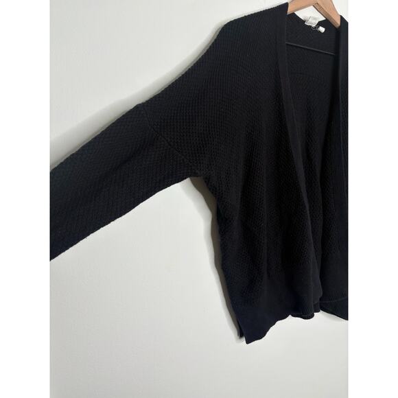 Gap Black Cardigan Sweater Large Chunky Knit V Back Minimalist - Picture 5 of 9